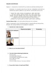 English Worksheet: THE DEVIL WEARS PRADA: A JOB INTERVIEW