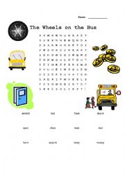 English Worksheet: Wheels on the Bus 
