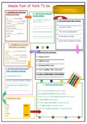 English Worksheet: VERB TO BE , (PAST SIMPLE TENSE)