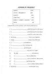 English Worksheet: adverbs  of  frequency