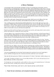 English Worksheet: A MERRY CHRISTMAS!