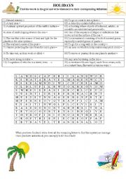 English Worksheet: Summer holidays