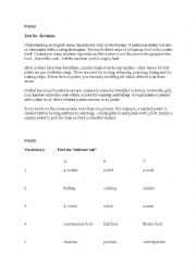 English Worksheet: food