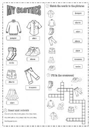 English Worksheet: My clothes