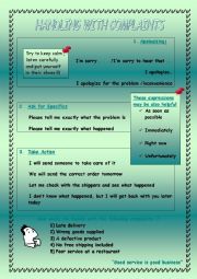 English Worksheet: Handling with complaints 