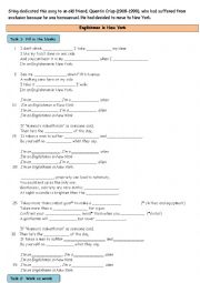 English Worksheet: An Englishman in New York