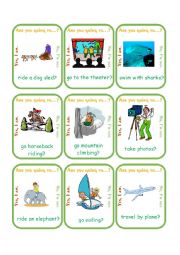 English Worksheet: Going to Vacation Go Fish 2 of 2