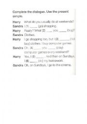 English Worksheet: Simple present activity