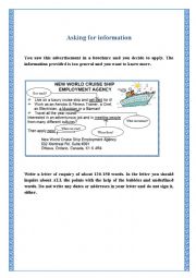 English Worksheet: asking for information 2