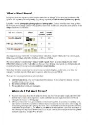 English Worksheet: WORD STRESS