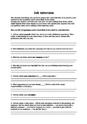 English Worksheet: Job interview