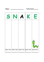 English Worksheet: Snake Dice Game