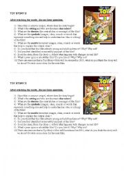 English Worksheet: Toy story 3 analysis 