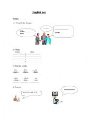 English Worksheet: english test