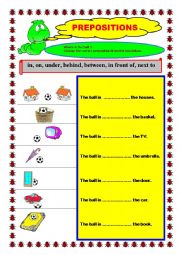 English Worksheet: prepositions worksheet