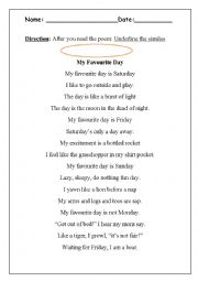 English Worksheet: Simile and Metaphors