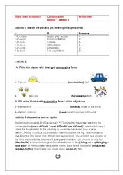 English Worksheet: Consolidation:Module 1Lesson 2 Saring family responsibilities (9th formers)