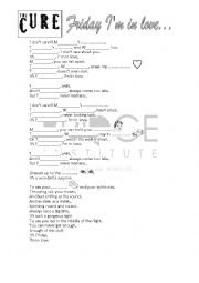 English Worksheet: Friday Im in love