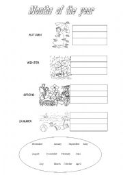 English Worksheet: Months and seasons of the year
