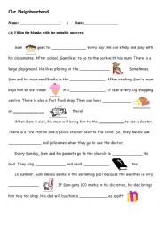 English Worksheet: Our Neighbourhood