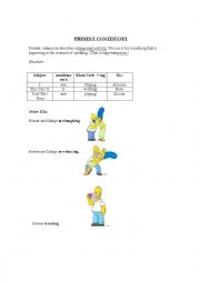 English Worksheet: present continuous