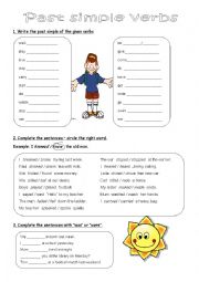 English Worksheet: Past simple verbs