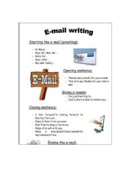 English Worksheet: E-mail writing