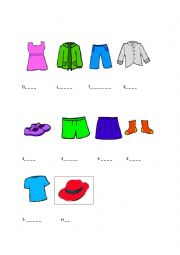 English Worksheet: clothes