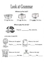 English Worksheet: Prepositions of Place