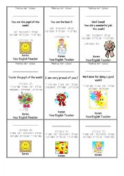 English Worksheet: excellent note