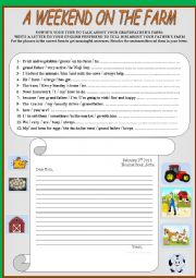 English Worksheet: weekend at the farm