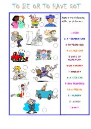 English Worksheet: to be vs to have got 