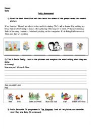 English Worksheet: Present Continuous