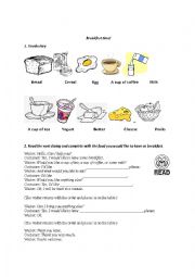 English Worksheet: Breakfast time!