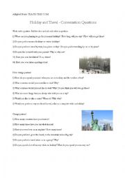English Worksheet: Holiday and Travel - Conversation Questions