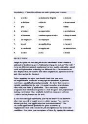 English Worksheet: Trinity Level 10 - Unemployment