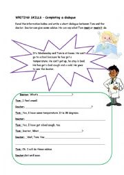 English Worksheet: writing skills, writing a dialogue