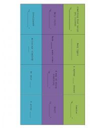 English Worksheet: Prepositional phrases communicative game