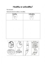 English Worksheet: Healthy food