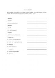 English Worksheet: Grammar Madlib - identify word class using structure