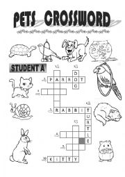 Pet Crossword  Student A