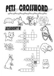 Pet Crossword  Student B