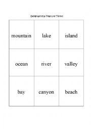 English Worksheet: Geographical Feature Terms
