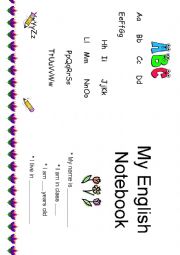 English Worksheet: notebook cover