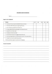 English Worksheet: Evaluation format