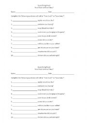 English Worksheet: How many or how much?