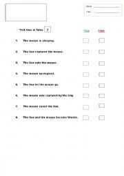 English Worksheet: Lion and Mouse