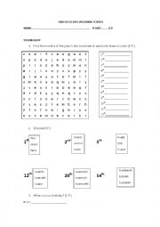 ORDINAL NUMBERS+ MONTHS QUIZ