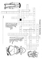 English Worksheet: Crossword For Nationalities