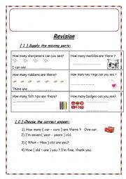 English Worksheet: Revision